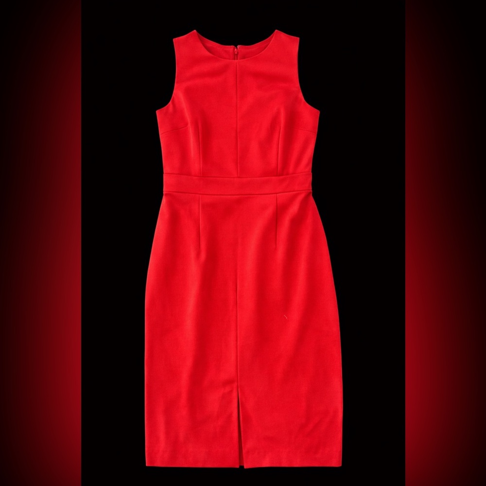 Ann Taylor Vibrant Red Midi Dress Size 00